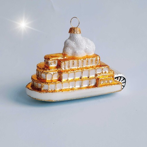 Bombka PAROSTATEK statek ZŁOTY 1 szt