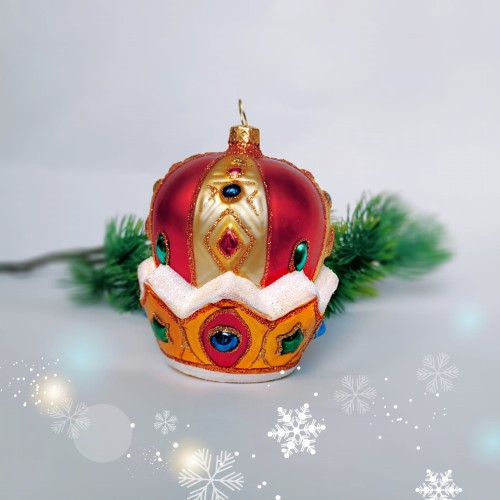 Bombka szklana KORONA DUŻA 1 sztuka