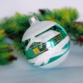 Bombka szklana okrągła CHATY W ŚNIEGU 10 cm/4 sztuki