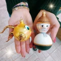 Bombki szklane RYBAK I ZŁOTA RYBKA zestaw 2 sztuki
