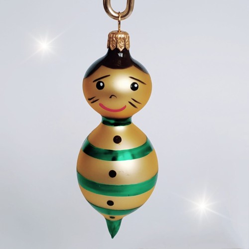 Bombka szklana Pszczółka Osa złoto - zielona