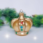 Bombka szklana KORONA MAŁA złota 1 sztuka