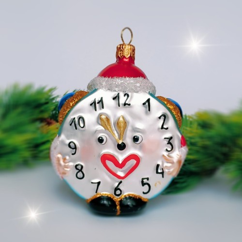 Bombka szklana ZEGAR BUDZIK 1 sztuka