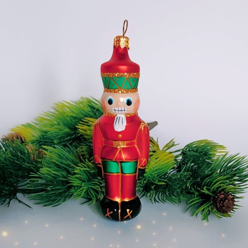 Bombka szklana DZIADEK DO ORZECHÓW żołnierz 1 sztuka