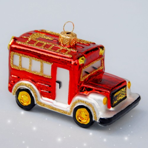 Bombka szklana Auto Straż pożarna pojazd samochód