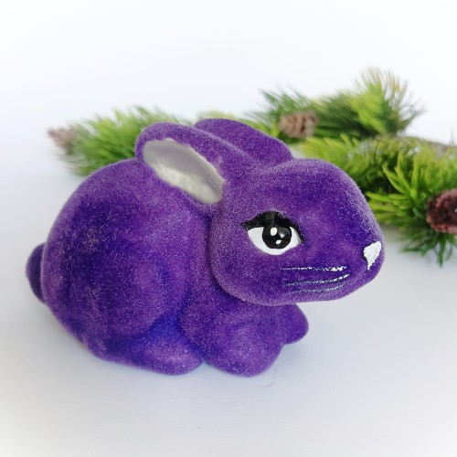 Ozdoba szklana ZAJĄCZEK FIOLETOWY flok królik Wielkanoc 1 szt