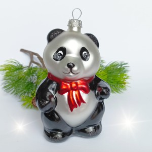 Bombka szklana DUŻA PANDA miś 1 szt