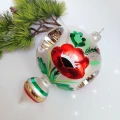 Bombki szklane WISIOR W MAKI reflektor  zestaw 8cm/4 sztuki