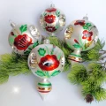 Bombki szklane WISIOR W MAKI reflektor  zestaw 8cm/4 sztuki