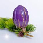 Bombka szklana TULIPAN fioletowy kwiat na klipsie  1 szt