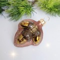 Bombka szklana ŻOŁĄDŹ NA LIŚCIU brąz