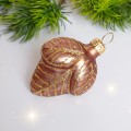 Bombka szklana ŻOŁĄDŹ NA LIŚCIU brąz