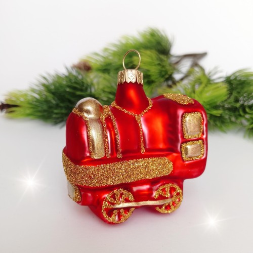 Bombka MAŁA LOKOMOTYWA czerwona ciuchcia