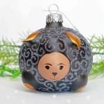 Bombka szklana BARANEK czarny 1 szt