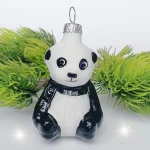 Bombka szklana PANDA MAŁA miś 1 szt   