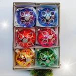 Bombki szklane KWIATY BROKATOWE 8cm/6 szt