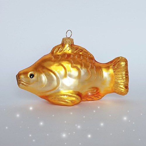 Bombka szklana DUŻA ZŁOTA RYBKA KARP 1 sztuka