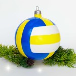 Bombka szklana PIŁKA DO SIATKÓWKI  6 cm 1 sztuka