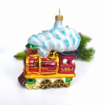 Bombka szklana DUŻA LOKOMOTYWA  pojazd pociąg ciuchcia 1 szt