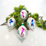 Bombki szklane NARCIARZE 6 cm 4 szt 
