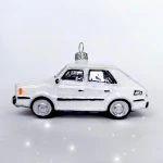 Bombka szklana POLONEZ  BIAŁY auto 1 szt  
