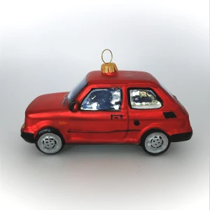 Bombka szklana FIAT 126p/ Maluch  czerwony auto 1 szt
