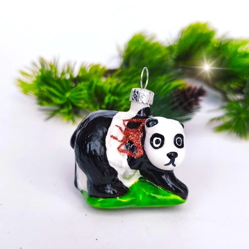Bombka szklana PANDA MAŁA niedźwiedź miś