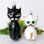 Bombki szklane KOTKI zestaw 2 szt 