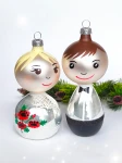 Bombki szklane PARA MŁODYCH Blondynka+Szatyn Ślub Rocznica GRATIS imiona data  