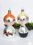Bombki szklane PARA MŁODYCH Rudowłosa+Blondyn Ślub Rocznica GRATIS imiona data  